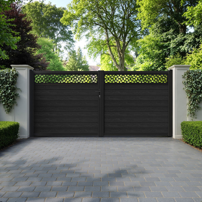 Classic Vida Straight Top Driveway Gate - Black - Top Screen