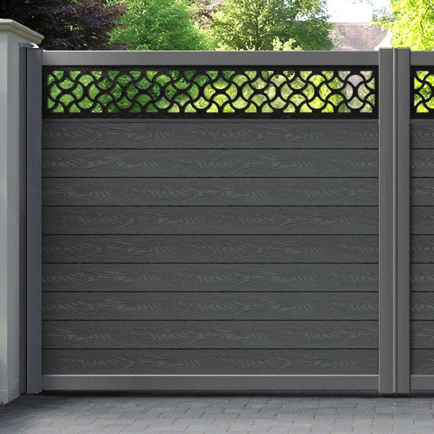 Classic Vida Straight Top Driveway Gate - Dark Grey - Top Screen