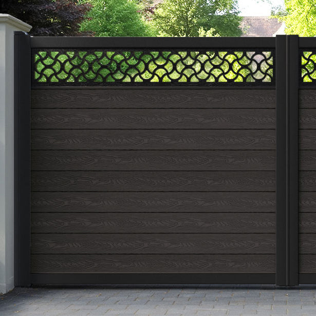 Classic Vida Straight Top Driveway Gate - Dark Oak - Top Screen