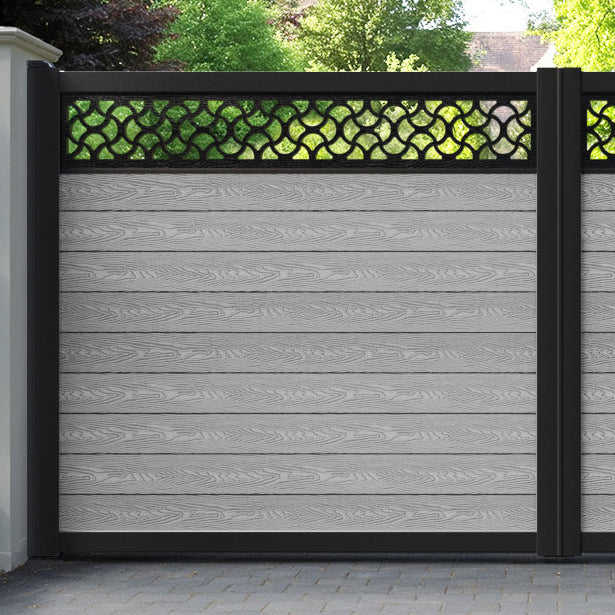 Classic Vida Straight Top Driveway Gate - Light Grey - Top Screen