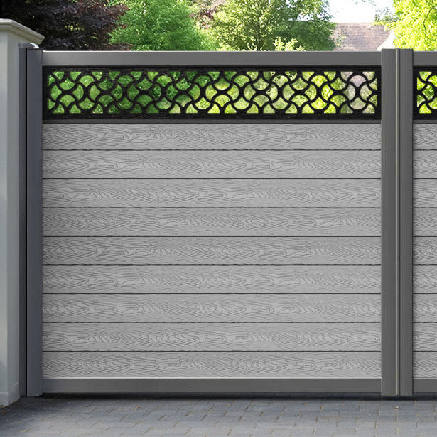 Classic Vida Straight Top Driveway Gate - Light Grey - Top Screen