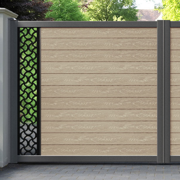 Classic Vida Straight Top Driveway Gate - Light Oak - End Screen