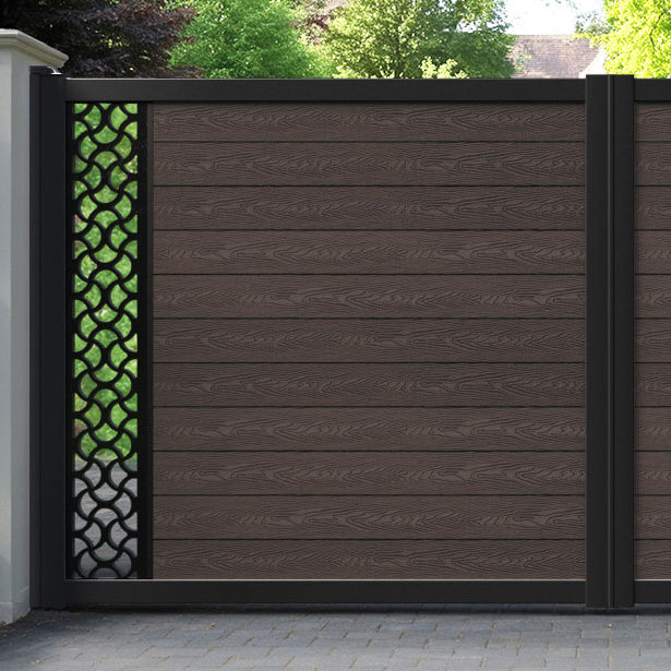 Classic Vida Straight Top Driveway Gate - Mid Brown - End Screen