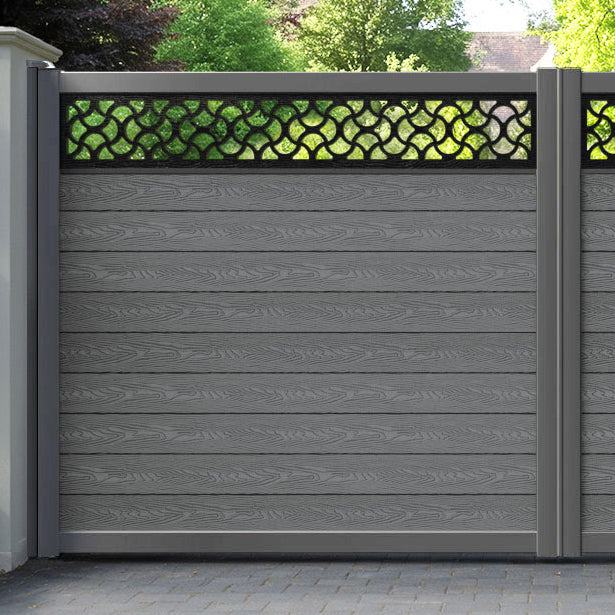 Classic Vida Straight Top Driveway Gate - Mid Grey - Top Screen