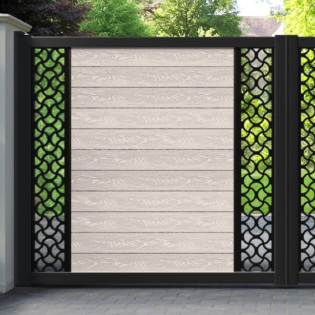 Classic Vida Straight Top Driveway Gate - Mid Stone - Middle & End Screen