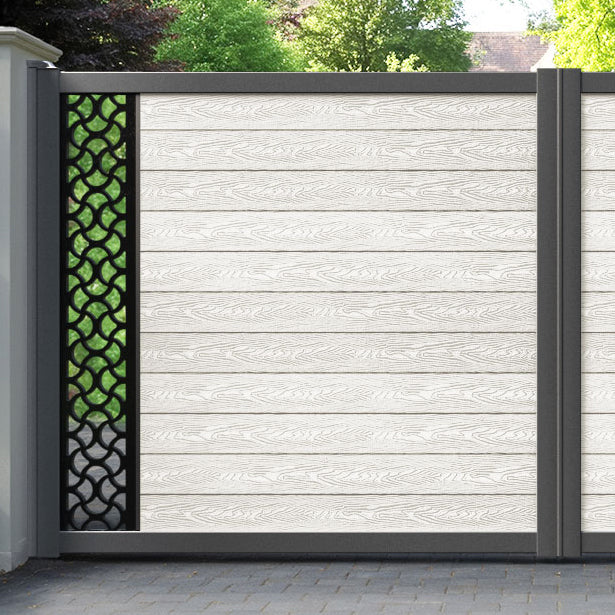 Classic Vida Straight Top Driveway Gate - Light Stone - End Screen
