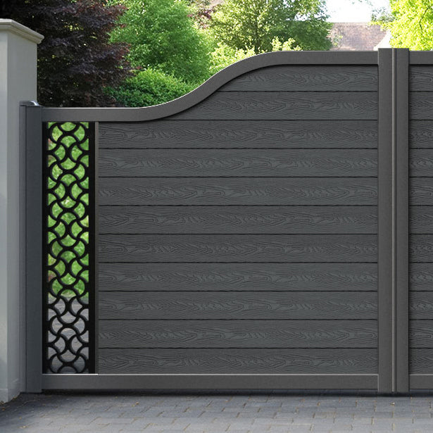 Classic Vida Curved Top Driveway Gate - Dark Grey - End Screen