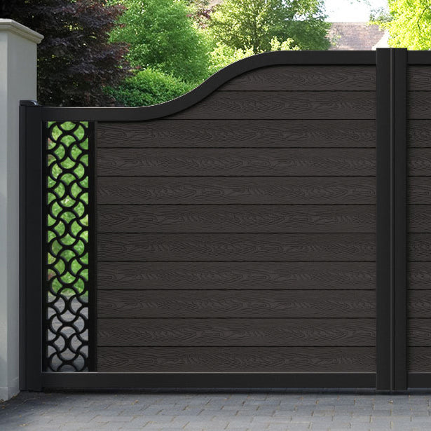 Classic Vida Curved Top Driveway Gate - Dark Oak - End Screen
