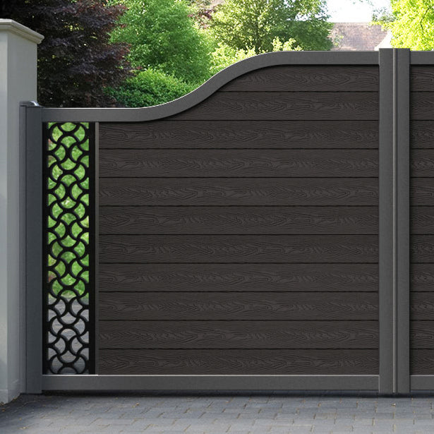 Classic Vida Curved Top Driveway Gate - Dark Oak - End Screen
