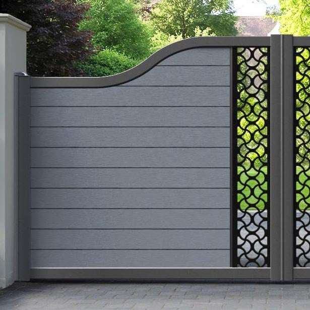 Fusion Vida Curved Top Driveway Gate - Anthracite - Middle Screen