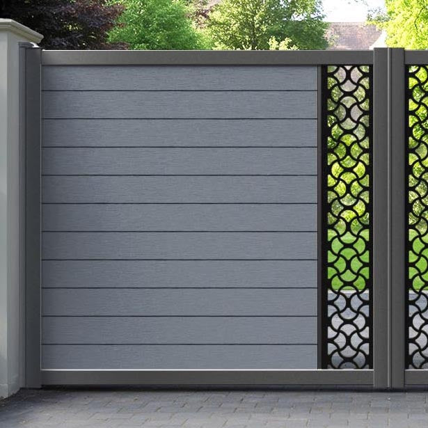 Fusion Vida Straight Top Driveway Gate - Anthracite - Middle Screen