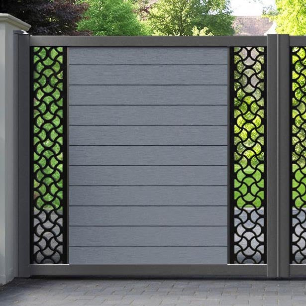 Fusion Vida Straight Top Driveway Gate - Anthracite - Middle & End Screen