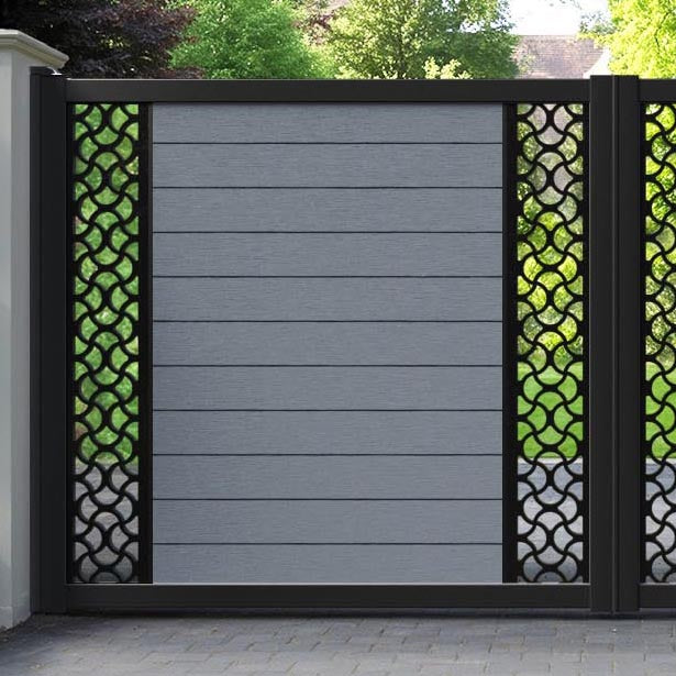 Fusion Vida Straight Top Driveway Gate - Anthracite - Middle & End Screen