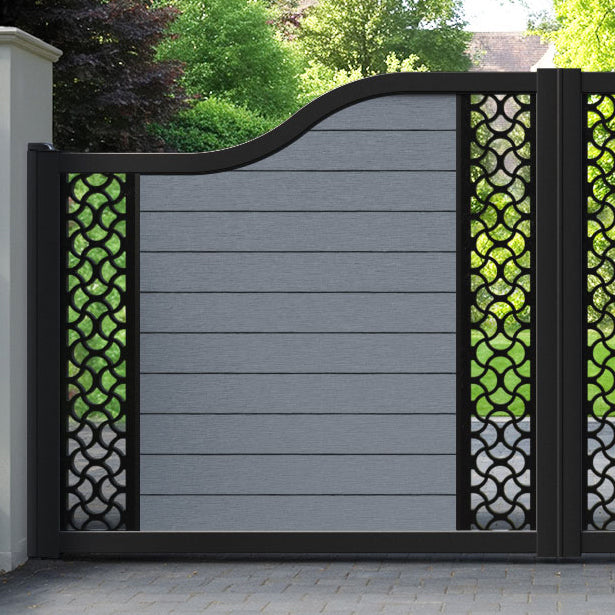 Fusion Vida Curved Top Driveway Gate - Anthracite - Middle & End Screen