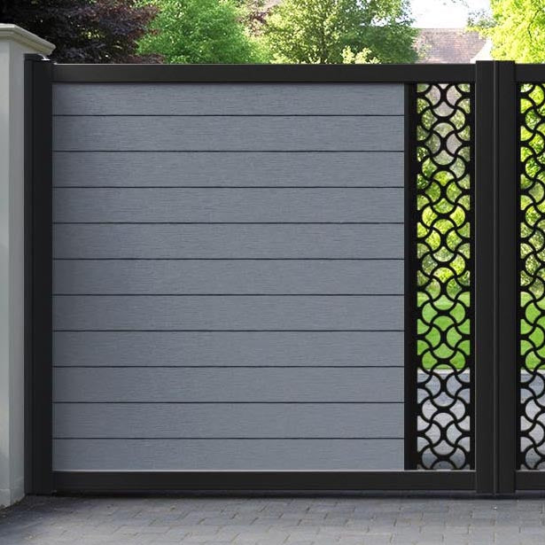 Fusion Vida Straight Top Driveway Gate - Anthracite - Middle Screen
