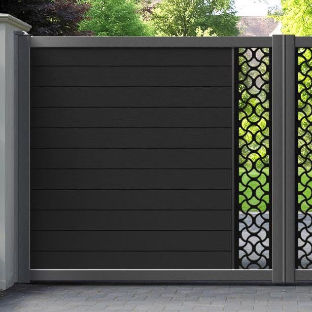 Fusion Vida Straight Top Driveway Gate - Black - Middle Screen