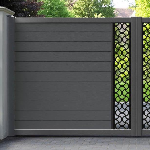 Fusion Vida Straight Top Driveway Gate - Dark Grey - Middle Screen