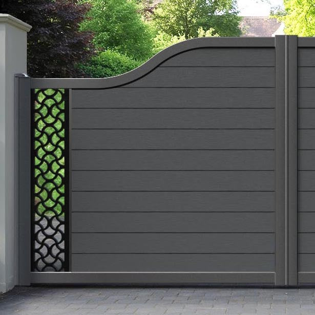 Fusion Vida Curved Top Driveway Gate - Dark Grey - End Screen