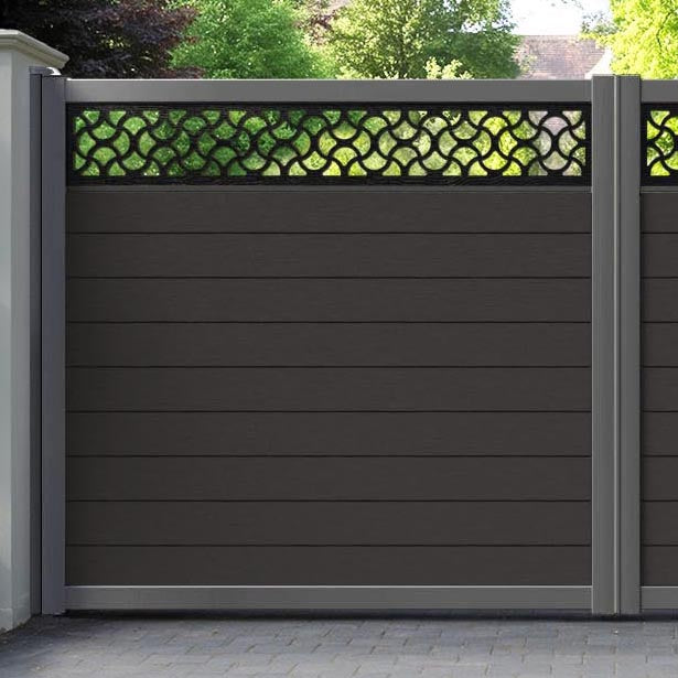 Fusion Vida Straight Top Driveway Gate - Dark Oak - Top Screen