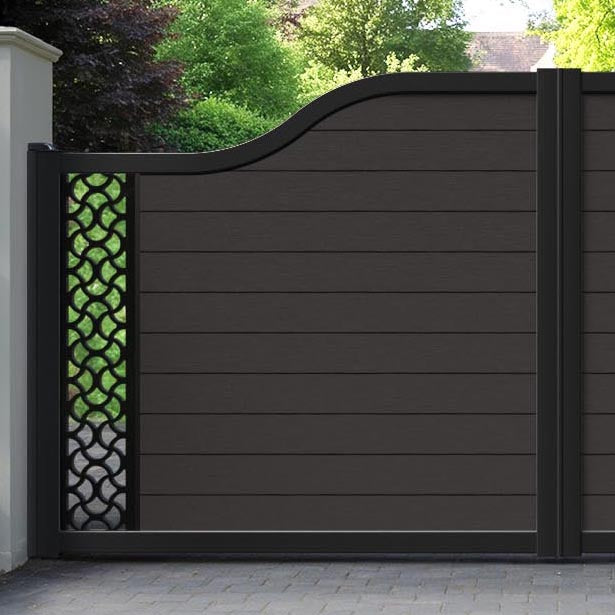 Fusion Vida Curved Top Driveway Gate - Dark Oak - End Screen