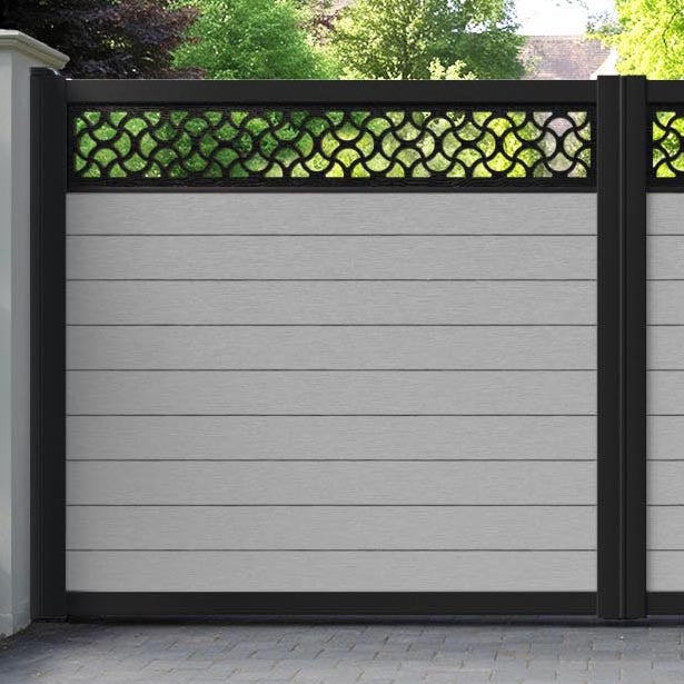 Fusion Vida Straight Top Driveway Gate - Light Grey - Top Screen