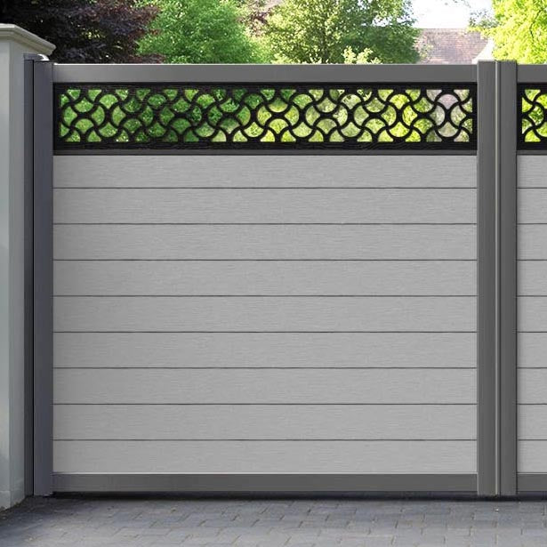 Fusion Vida Straight Top Driveway Gate - Light Grey - Top Screen