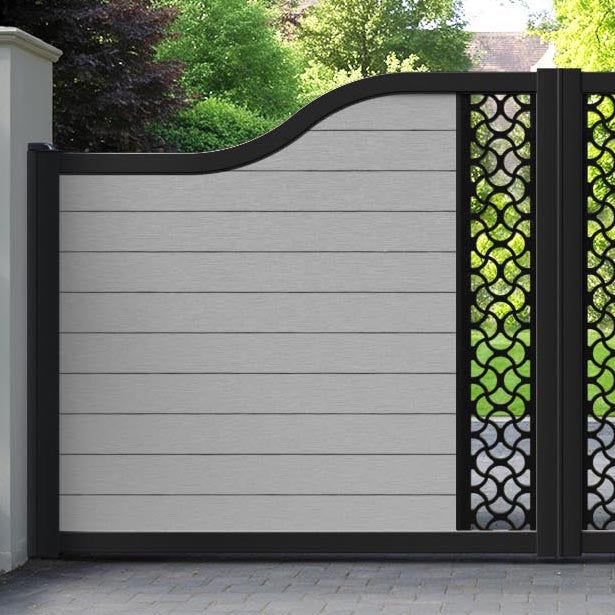 Fusion Vida Curved Top Driveway Gate - Light Grey - Middle Screen