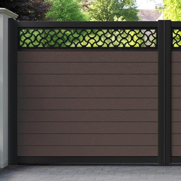 Fusion Vida Straight Top Driveway Gate - Mid Brown - Top Screen