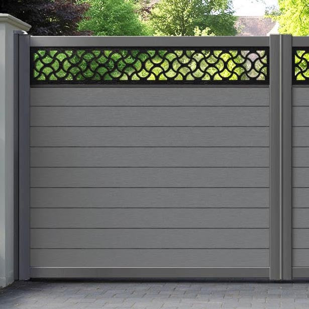 Fusion Vida Straight Top Driveway Gate - Mid Grey - Top Screen
