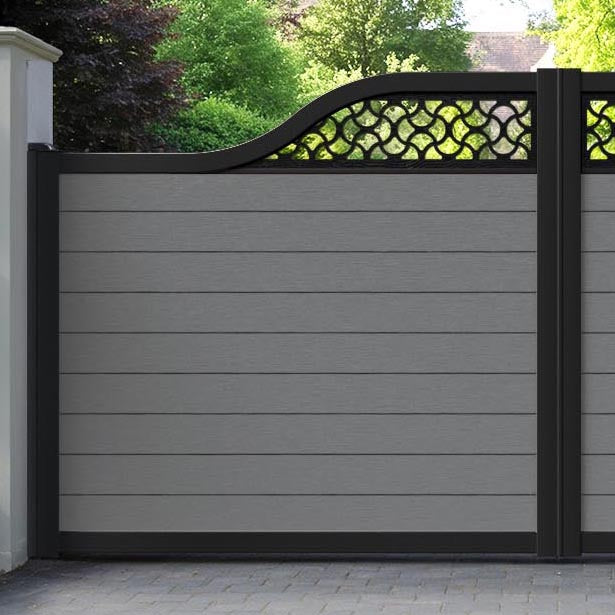 Fusion Vida Curved Top Driveway Gate - Mid Grey - Top Screen