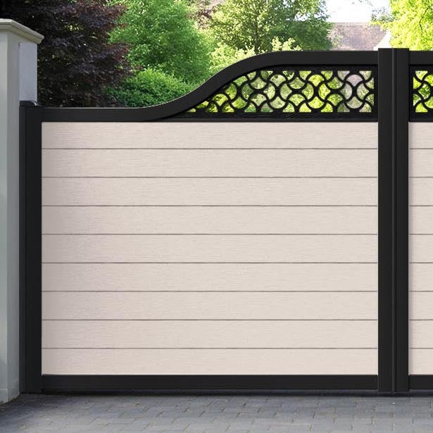 Fusion Vida Curved Top Driveway Gate - Mid Stone - Top Screen
