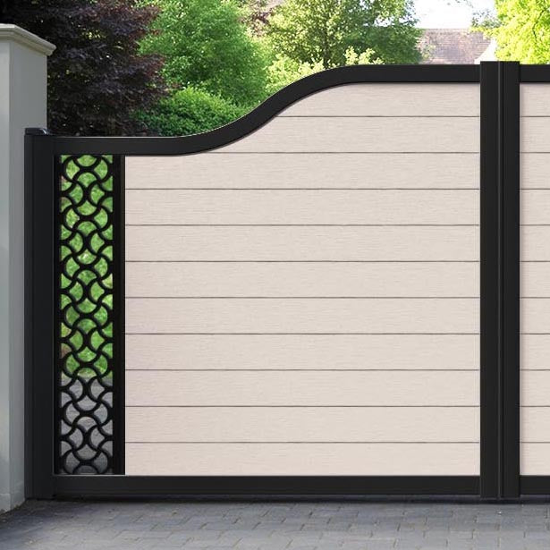 Fusion Vida Curved Top Driveway Gate - Mid Stone - End Screen