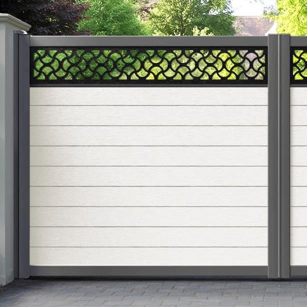 Fusion Vida Straight Top Driveway Gate - Light Stone - Top Screen