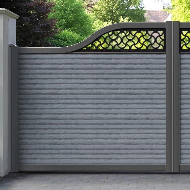 Hudson Vida Curved Top Driveway Gate - Anthracite - Top Screen