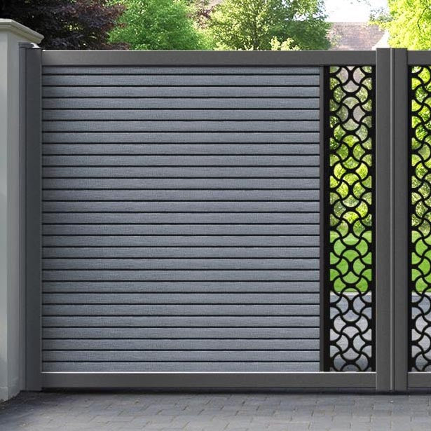 Hudson Vida Straight Top Driveway Gate - Anthracite - Middle Screen