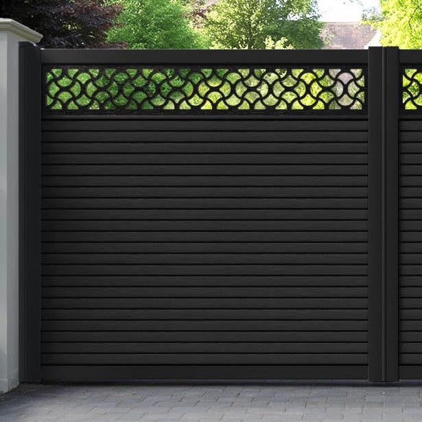 Hudson Vida Straight Top Driveway Gate - Black - Top Screen