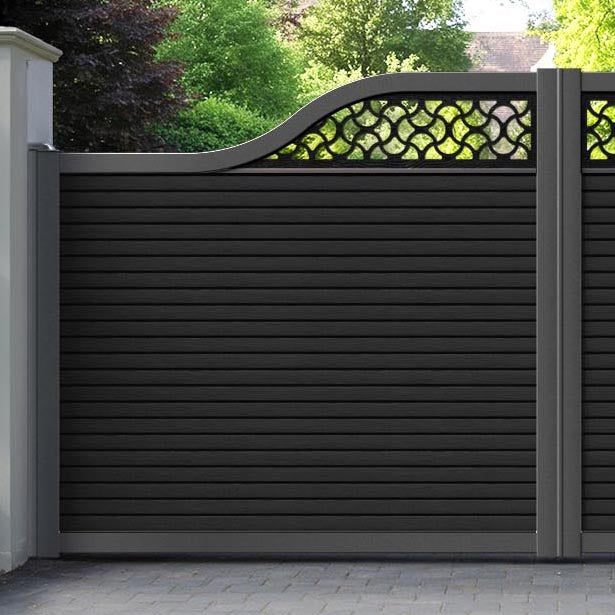 Hudson Vida Curved Top Driveway Gate - Black - Top Screen