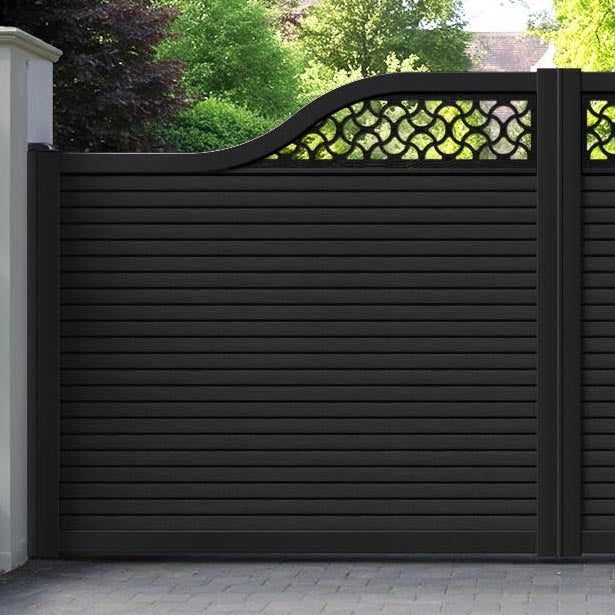 Hudson Vida Curved Top Driveway Gate - Black - Top Screen