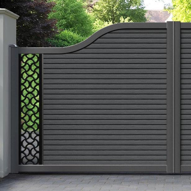 Hudson Vida Curved Top Driveway Gate - Dark Grey - End Screen