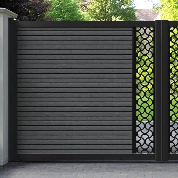 Hudson Vida Straight Top Driveway Gate - Dark Grey - Middle Screen