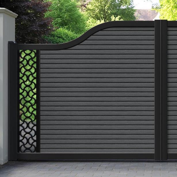 Hudson Vida Curved Top Driveway Gate - Dark Grey - End Screen