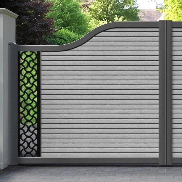 Hudson Vida Curved Top Driveway Gate - Light Grey - End Screen