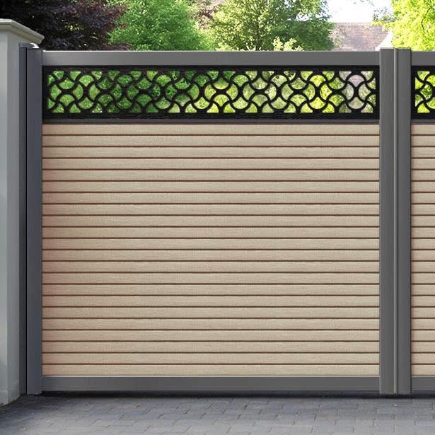 Hudson Vida Straight Top Driveway Gate - Light Oak - Top Screen