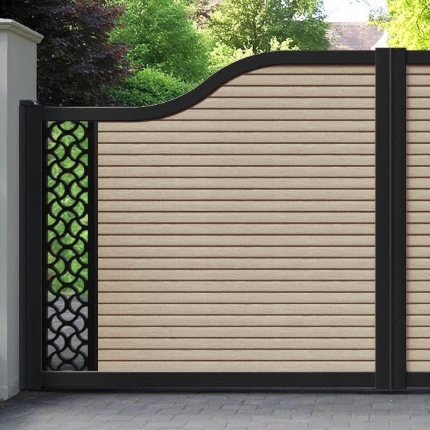Hudson Vida Curved Top Driveway Gate - Light Oak - End Screen