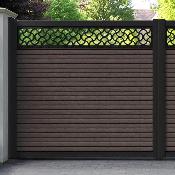 Hudson Vida Straight Top Driveway Gate - Mid Brown - Top Screen