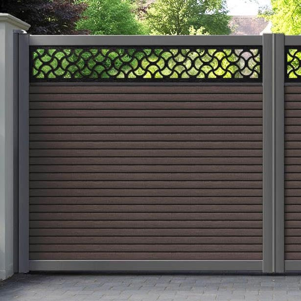 Hudson Vida Straight Top Driveway Gate - Mid Brown - Top Screen