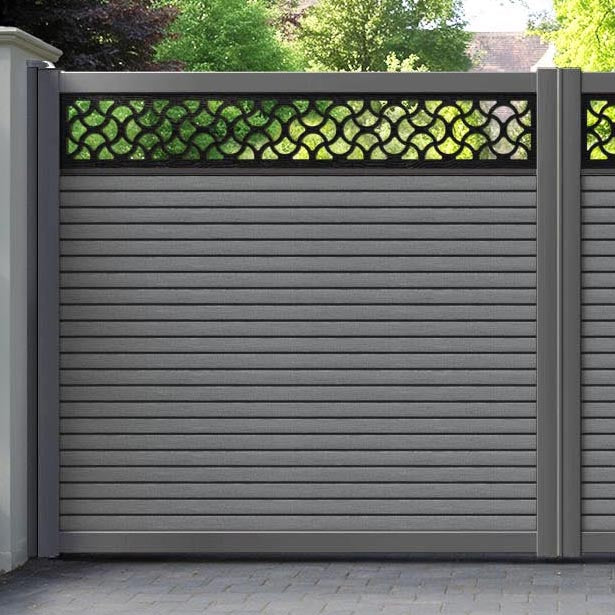 Hudson Vida Straight Top Driveway Gate - Mid Grey - Top Screen