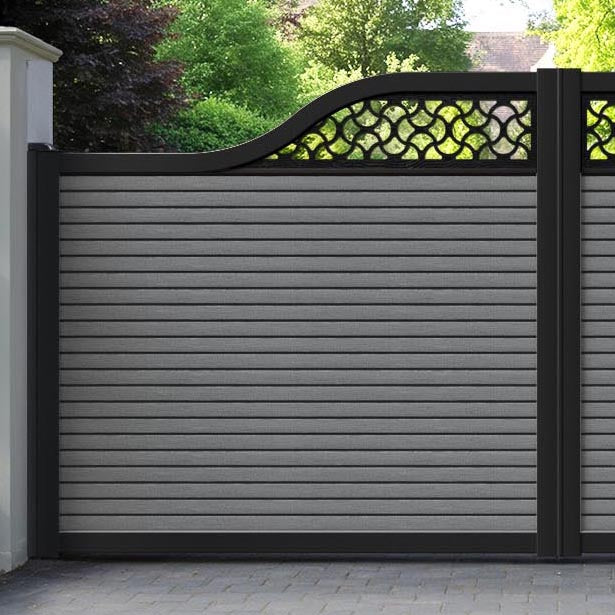 Hudson Vida Curved Top Driveway Gate - Mid Grey - Top Screen
