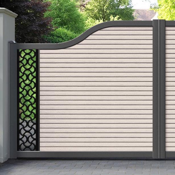 Hudson Vida Curved Top Driveway Gate - Mid Stone - End Screen