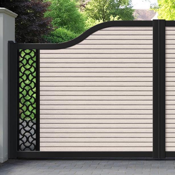Hudson Vida Curved Top Driveway Gate - Mid Stone - End Screen